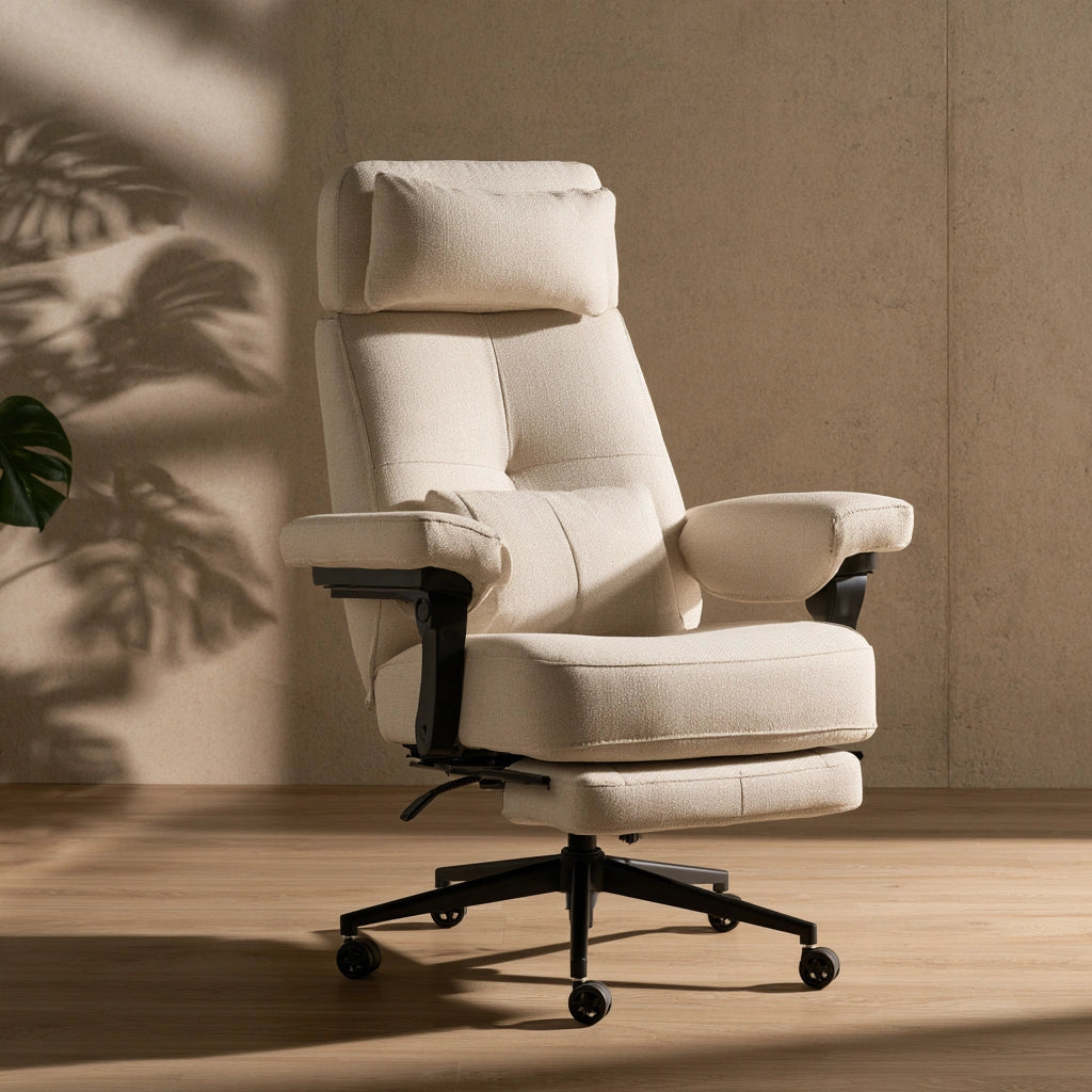 Ergonomischer Bürostuhl, mit klarer Formgebung, verstellbar, Farbe: beige