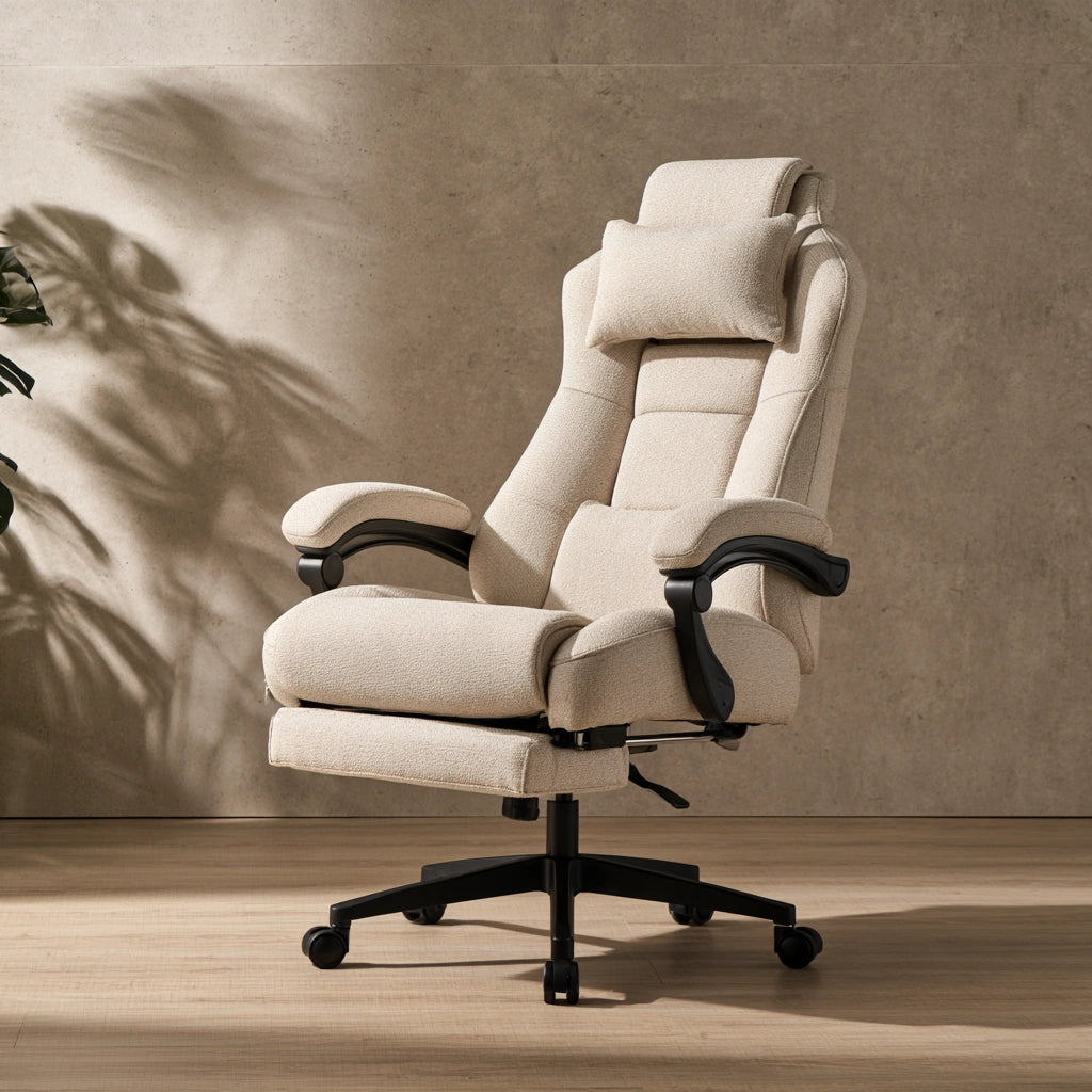 Ergonomischer Bürostuhl, mit klarer Formgebung, verstellbar, Farbe: beige