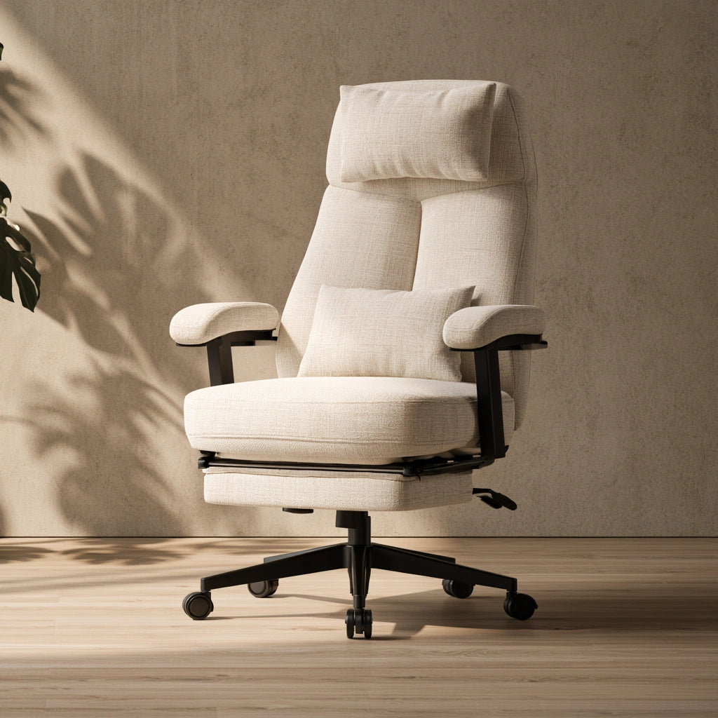 Ergonomischer Bürostuhl, mit klarer Formgebung, verstellbar, Farbe: beige