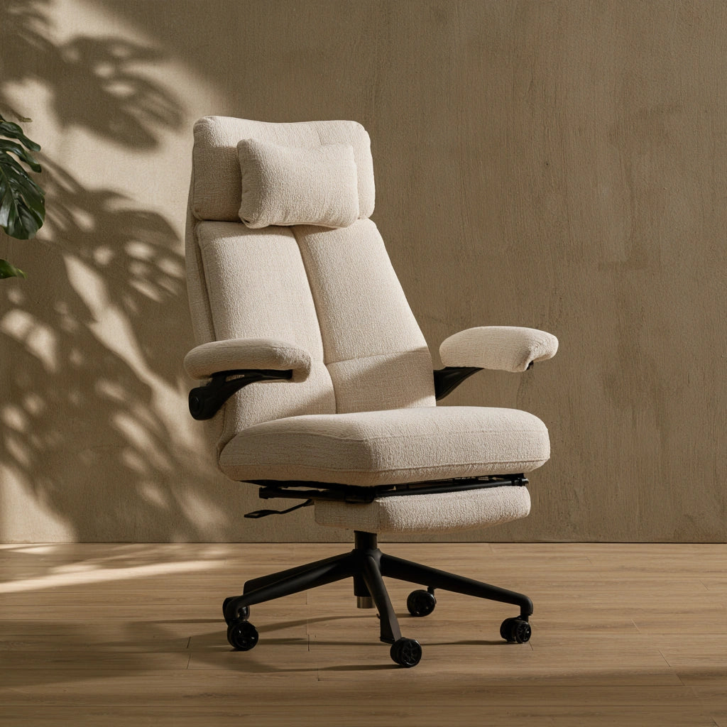 Ergonomischer Bürostuhl, mit klarer Formgebung, verstellbar, Farbe: beige