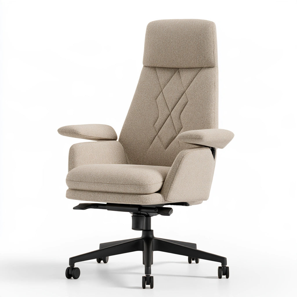 Ergonomischer Bürostuhl, mit Stoffbezug, Farbe: beige