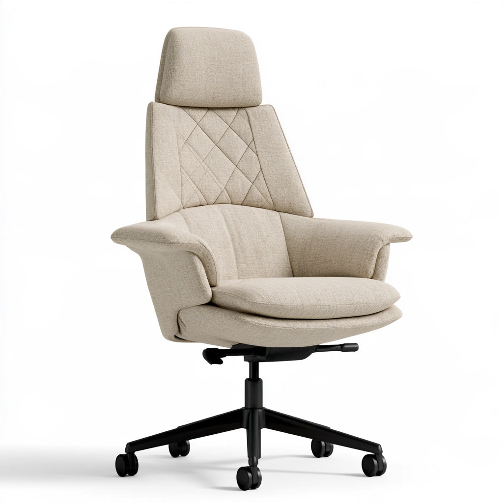 Ergonomischer Bürostuhl, mit Stoffbezug, Farbe: beige