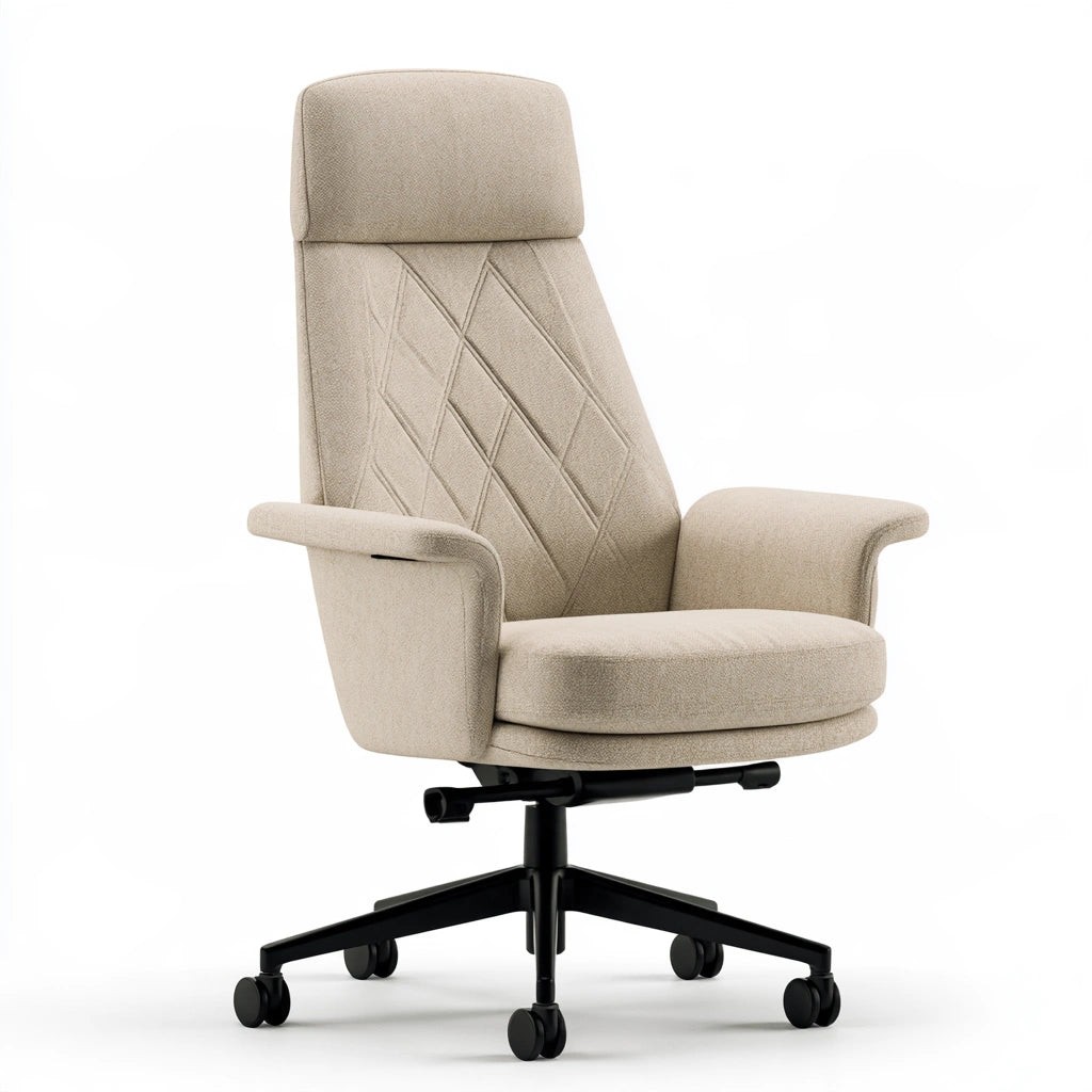 Ergonomischer Bürostuhl, mit Stoffbezug, Farbe: beige