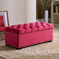 Gepolsterte Sitzbank mit Stauraum, mit Stoffbezug, mit Stauraum, Farbe: rosa
