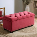 Gepolsterte Sitzbank mit Stauraum, mit Stoffbezug, mit Stauraum, Farbe: rosa