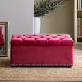 Gepolsterte Sitzbank mit Stauraum, mit Stoffbezug, mit Stauraum, Farbe: rosa